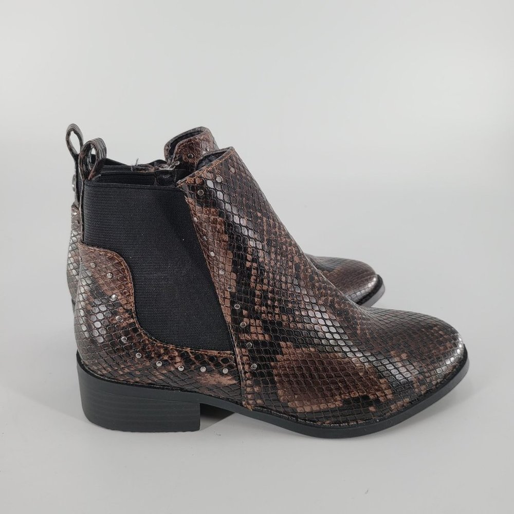 Steve Madden Girls Snakeskin Ankle Boots Brown Size Big Girls 4